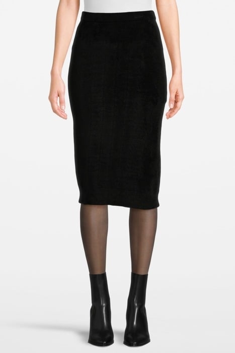 CHENILLE KNIT SKIRT BLACK 1