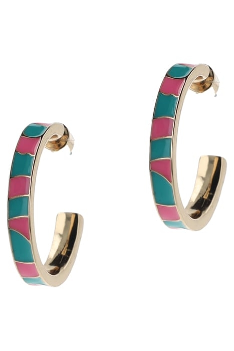 COLORFUL ENAMEL HOOPS PINK, TURQOISE 1