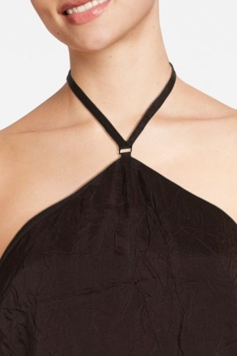 DEEP BACK CRINKLE DRESS DARK CHOCO 4