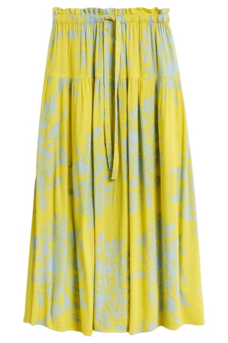 SEEMA ECO VERO MIDI SKIRT YELLOW PRINTED 1