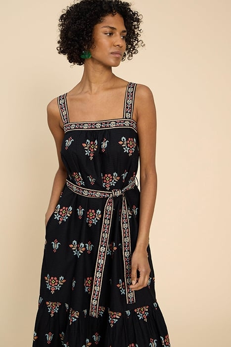 FIONA MAXI DRE BLACK PRINTED 2