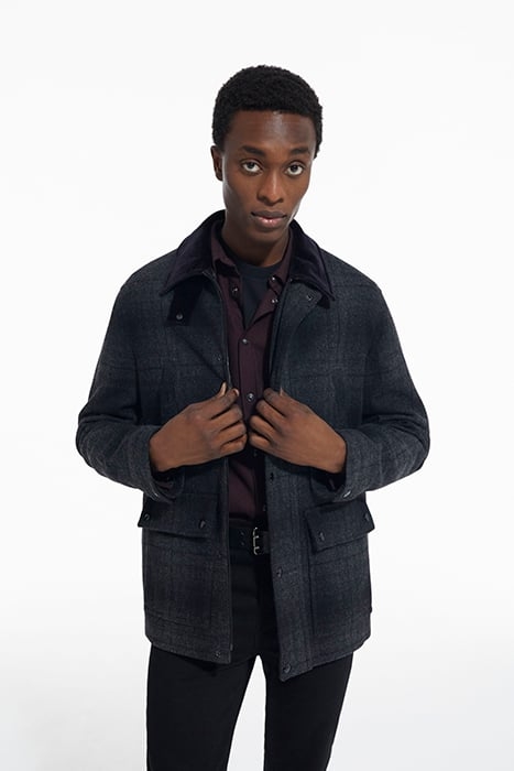 BLOUSON CARREAUX GRIS ET NOIR ZIPE GREY BLACK 1