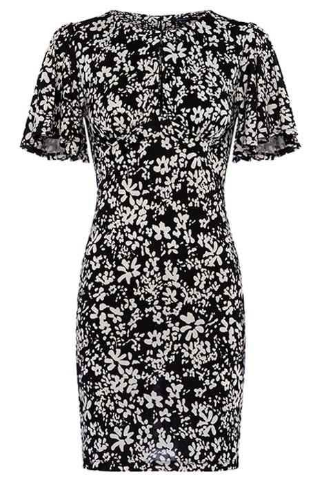 RITA FLORALE MED JRSY SSLV DRS BLACK 4