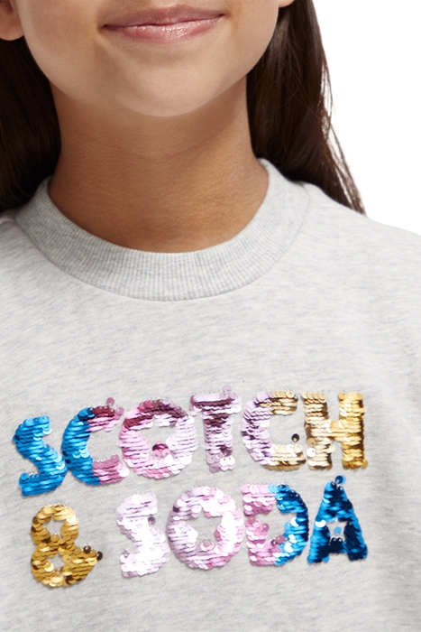 GIRLS REGULAR-FIT SEQUIN ARTWORK SWEATSHIRT GREY MELANGE 6