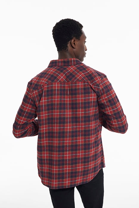 CHEMISE DROITE A CARREAUX AVEC POCHE PLAQUEES RED / BLACK 2