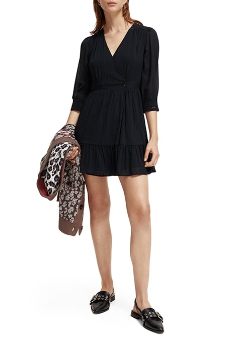WRAP MINI DRESS BLACK 3