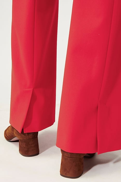BOOTCUT PANTS WITH HEM SLIT DEEP RED 5