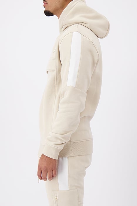 ANORAK STRIPE HOODIE SAND 3