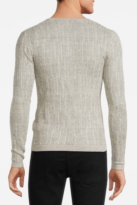 WILLIAM SLIM FIT HENLEY WITH MISS AND TU GREY MIST 2