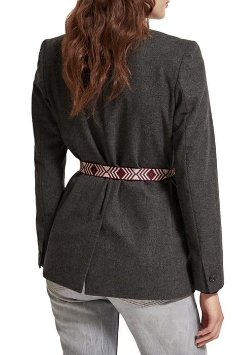 WOOL FLANNEL SINGLE BREASTED BLAZER CHARCOAL MELANGE 2