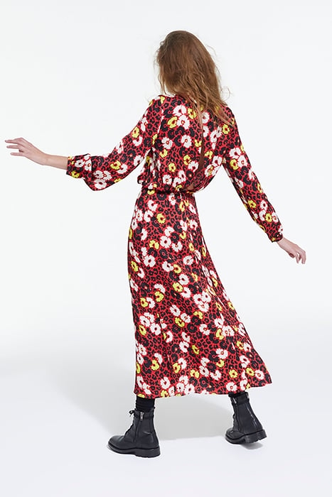 ROBE LONGUE WILD BLOSSOM RED / YELLOW 2
