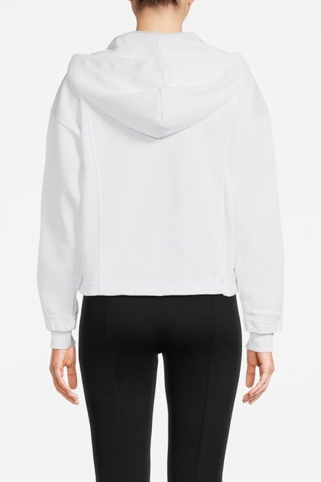 WOMAN HOODIE FULL ZIP OPTICAL WHITE 2