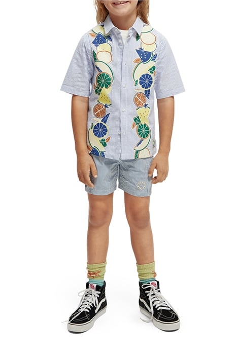 BOYS PLACED PRINT SEERSUCKER STRIPE SHORT-SLEEVED SHIRT SEER 2