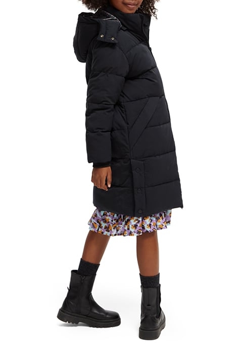 GIRLS LONGER-LENGTH WATER-REPELLENT PUFFER COAT BLACK 6