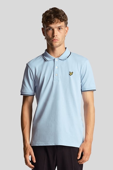 TIPPED POLO SHIRT LIGHT BLUE/ DARK NAVY 1
