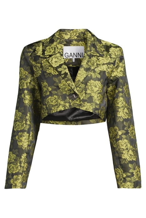 JACQUARD SUITING CROPPED BLAZER LEMON ZEST 3