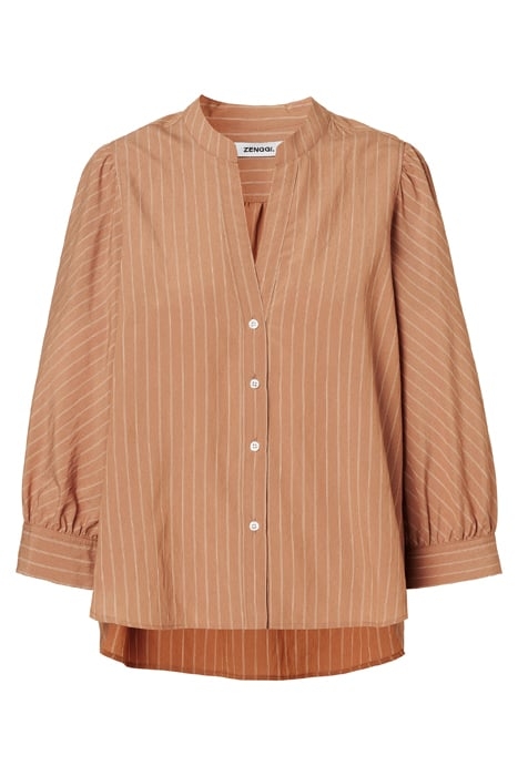 FLOWY STRIPED BLOUSE CAMEL 4