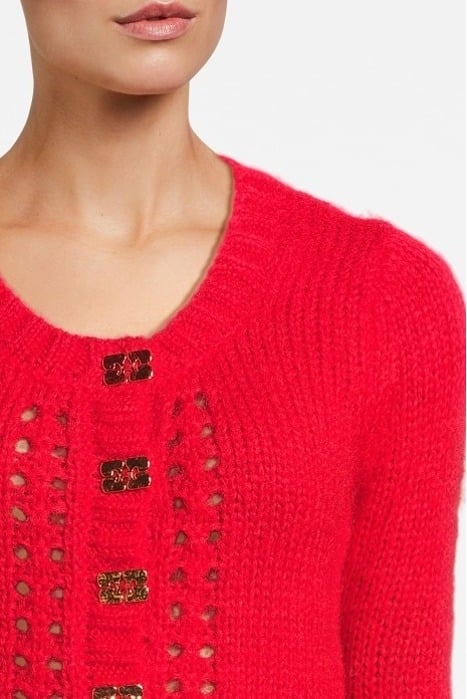 MOHAIR CARDIGAN RACING RED 4