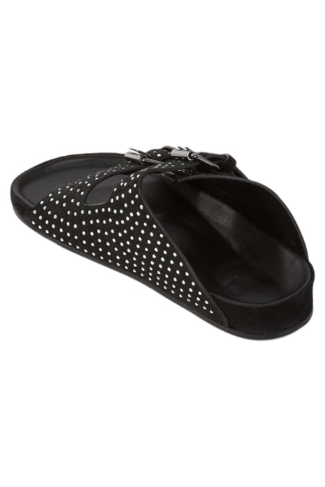 SANDALES EN DAIM AVEC STRASSE ET BOUCLE BLACK 3