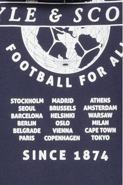 FOOTBALL WORLD GRAPHIC ZIP THROUGH HOODIE NAVY 5