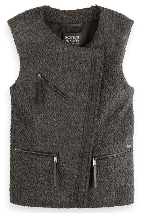 BOUCLE BIKER GILET CHARCOAL MELANGE 4