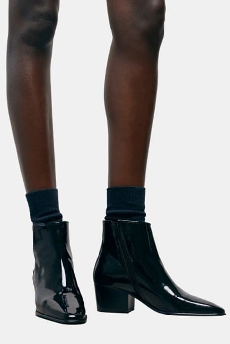 BOTTINES EN CUIR VINYLE AVEC ZIP INTERIEUR BLACK 4