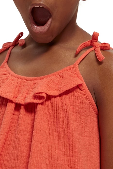 GIRLS CRINKLE COTTON TOP STRAWBERRY 7