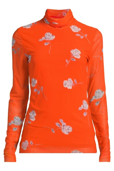 PRINTED MESH LONG SLEEVE ROLLNECK ORANGEADE 3