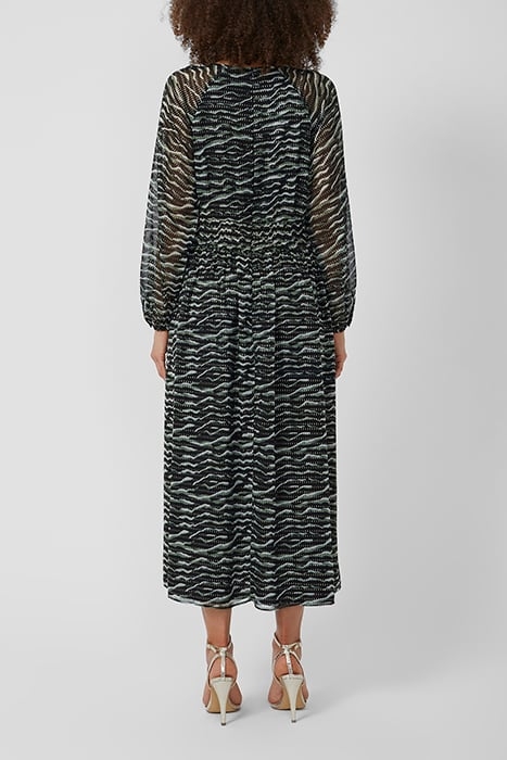 WINTER SHEEN LS RND NK MIDI DR BLACK 3