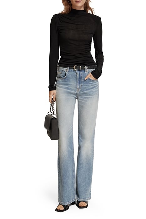 SHOULDER PADDED LONG SLEEVE TOP EVENING BLACK 3