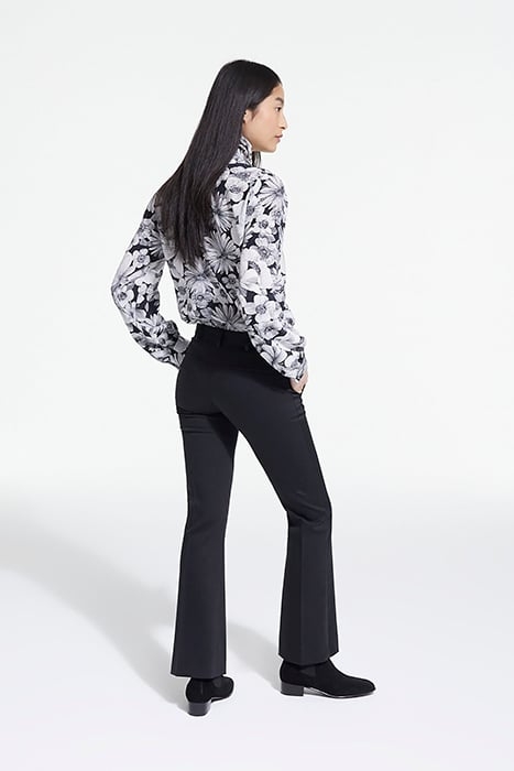 PANTALON COSTUME BAS EVASE DETAIL BANDE SATIN BLACK 3