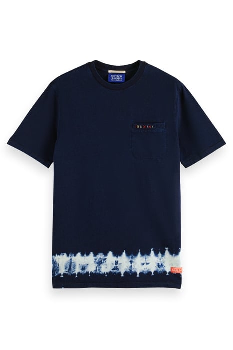 INDIGO TEE WITH PLACEMENT TIE-DYE INDIGO AND PRINT 4