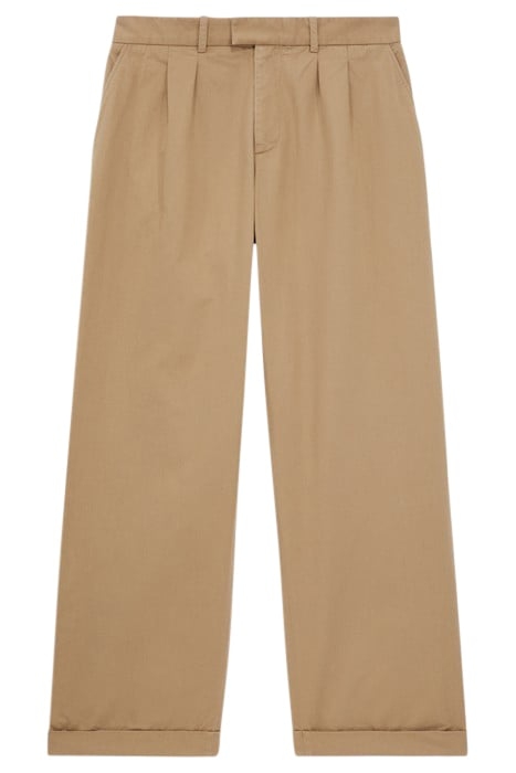 PANTALON SEUL A PINCES ET REVERS CAMEL 1