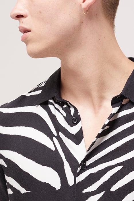 CHEMISE BI-COLORE PRINT ZEBRA BLACK WHITE 5