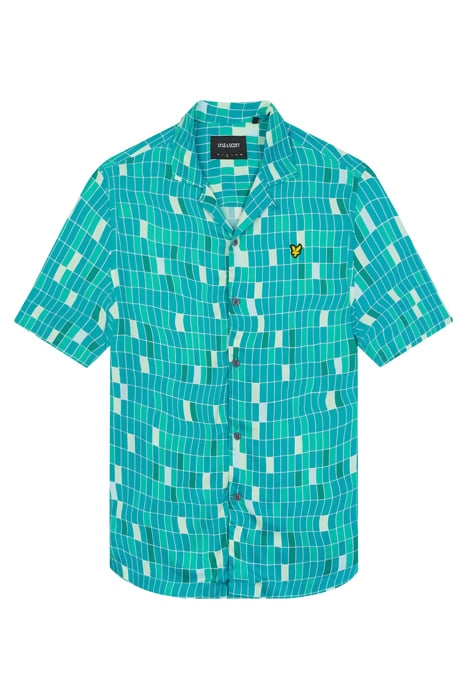 POOL PRINT SHIRT TILE BLUE 4