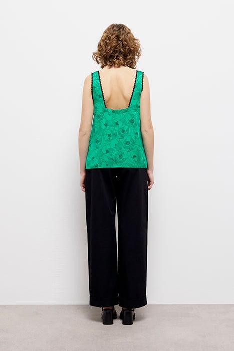 TOP SANS MANCHES DETAILS DENTELLES GREEN 3