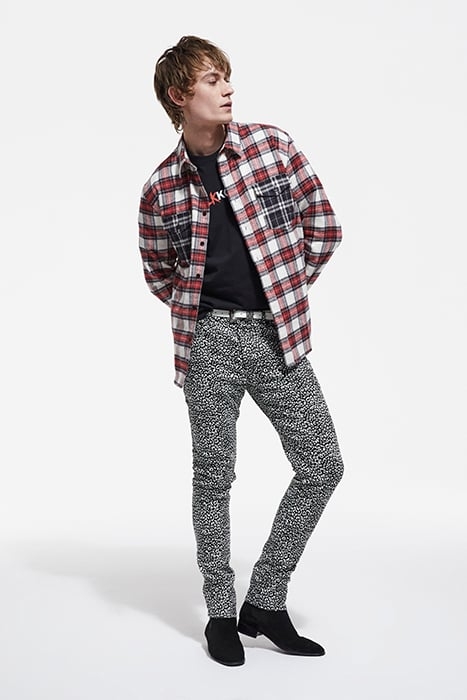 CHEMISE DROITE A CARREAUX POCHES CONTRASTEES RED 6