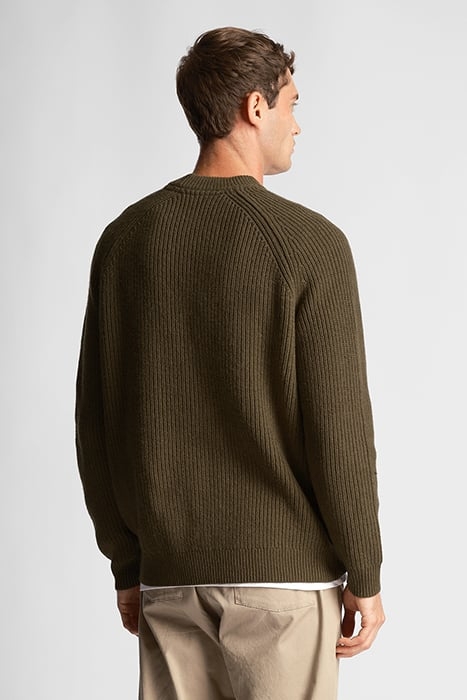 SHAKER STITCH MOCK NECK JUMPER OLIVE 2