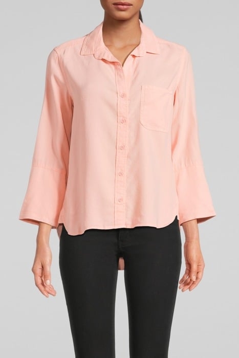 SHIRT TAIL BUTTON DOWN SUNSET CORAL 1