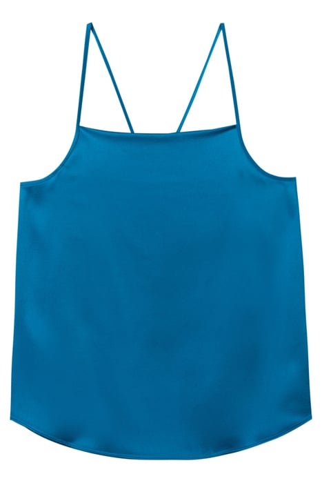 SATIN SPAGHETTI TOP DEEP TURQUOISE 1