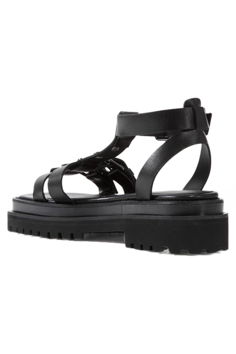 SANDALES EN CUIR AVEC SEMELLES CRANTEES BLACK 4