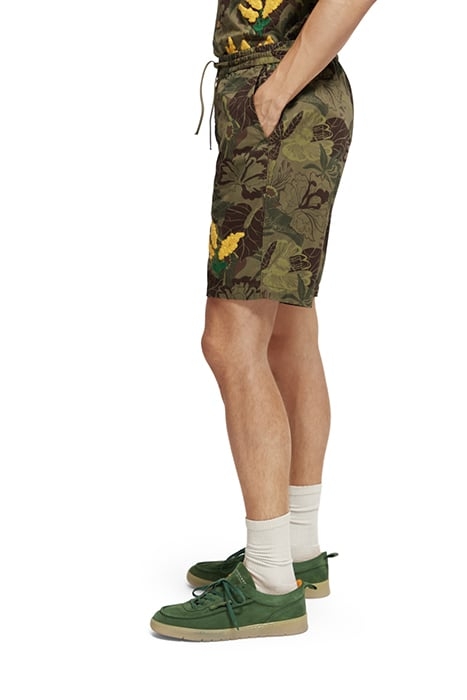 FAVE- PRINTED TWILL BERMUDA SHORT WITH EMBROIDERY CAMO FLORA 6