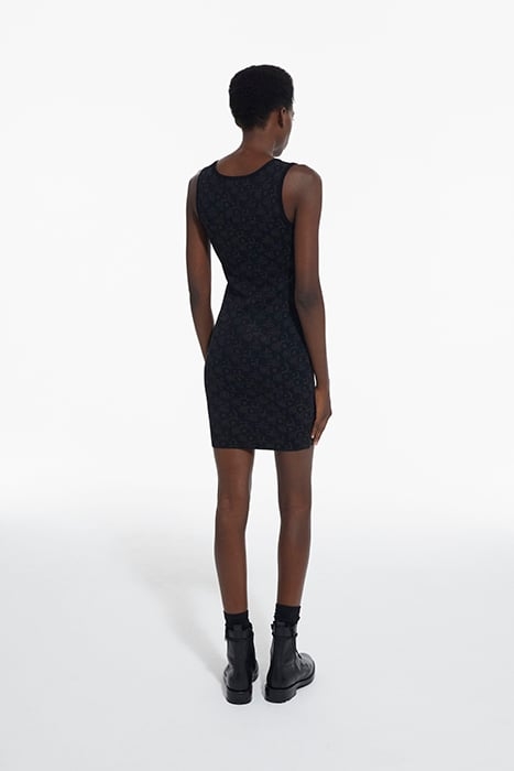 ROBE JACQUARD LOGO ALL OVER BLACK DARK GREY 4