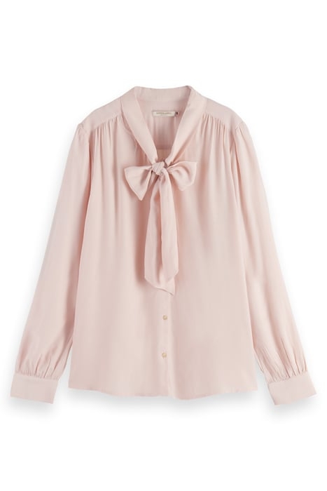SHIRT WITH TIE NECK PALE PINK 4