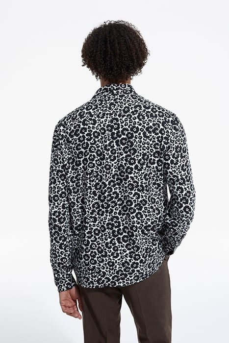 CHEMISE SLIM DECINTREE PRINTEE BICOLORE BLACK WHITE 2