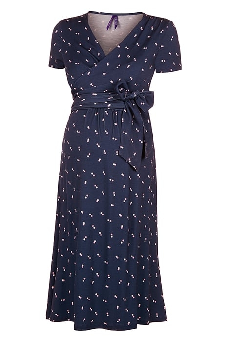MATERNITY WRAP DRESS NAVY 3