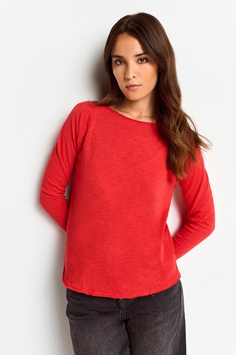 ORGANIC HEAVY JERSEY LONGSLEEVE POPPY RED 1