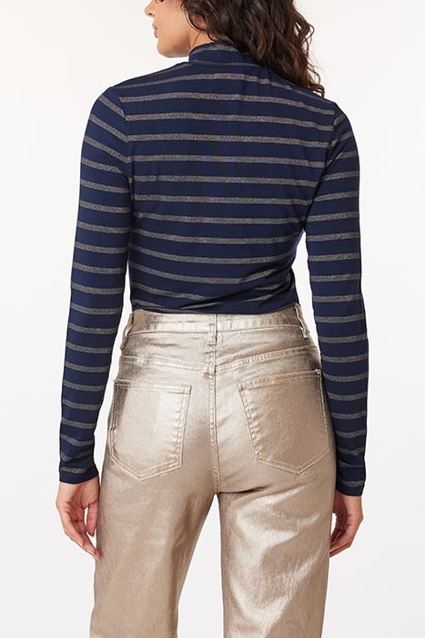 LUREX STRIPE MOCKNECK PEACOAT 2