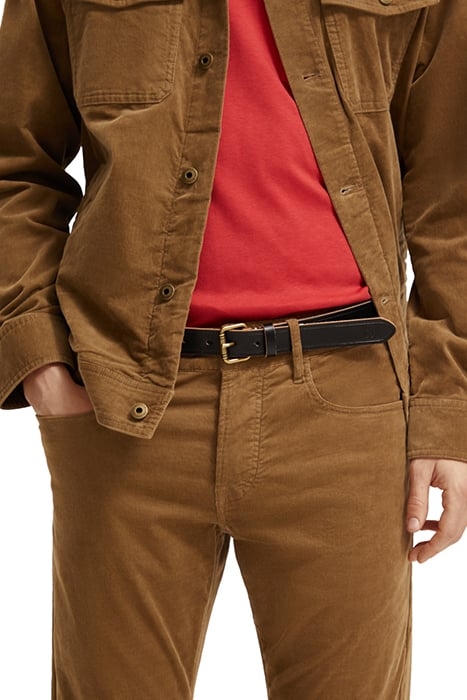 LEATHER BELT WITH RAW EDGE BLACK 3