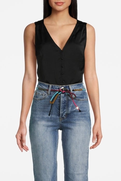 SLEEVELESS BUTTON FRONT BLOUSE BLACK NIGHT 2